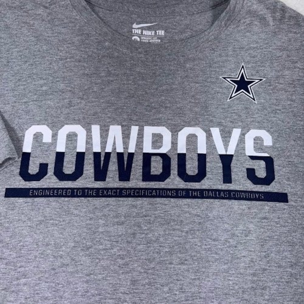 Nike Dallas Cowboys T shirt Mens XL gray Engineered Athletic Cut Tee‎ NFL - Picture 2 of 8